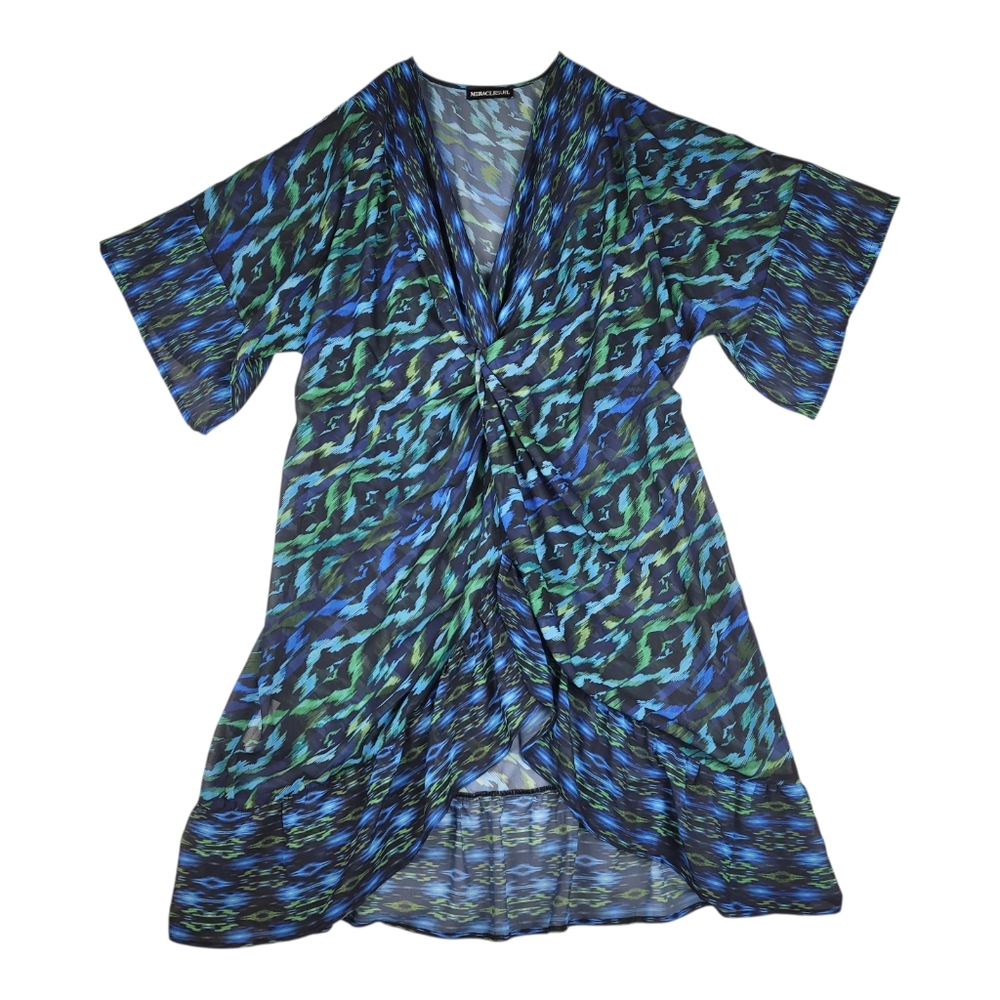 Miraclesuit Women's Kimono Dress Cover Up Size M Medium Vacation Cruise Swim